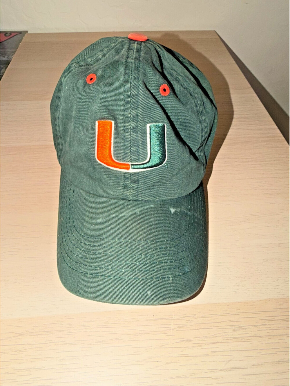 Miami Hurricanes Top of the World Hat Green Adjustable Strapback Cap Sebastian